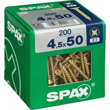 Vrut Spax Yellox Univerzální vrut, ø 4,5 × 44 mm, drážka: PZ 2, 200 ks&nbsp;4081020450508