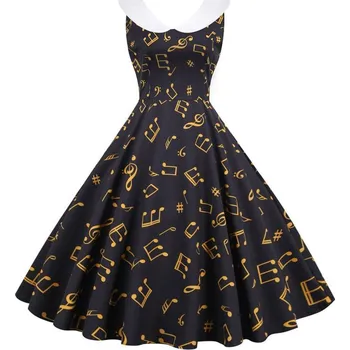 Dámské šaty Retro šaty s květovaným potiskem Velikost: S, Barva (Varianta): 002 dress