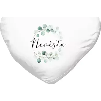 Polštář Polštář srdce 40x35 cm Nevěsta - eukalyptus