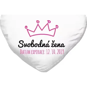 Polštář Polštář srdce 40x35 cm Svobodná žena