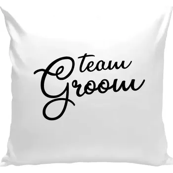 Polštář Polštář bílý 40x40 cm Team Groom - nápis