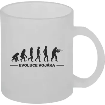 Hrnek 330 ml - skleněný matný Evoluce - voják