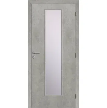 Interiérové dveře Solodoor Interiérové dveře Etta 7, 80 P, 850 × 1985 mm, fólie, pravé, beton, prosklené 282070566121