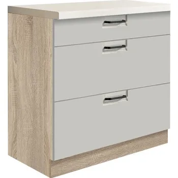 Kuchyňská skříňka Fadome Dolní kuchyňská skříňka se šuplíky Annabel 22D-80 Zvolte kování: Basic GTV, Zvolte korpus: Dub artisan