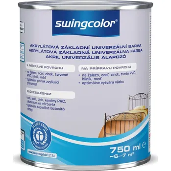 barva na zeď Swingcolor Základní barva univerzální akrylátová, bílá, 750 ml 6143 T0750 95