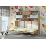 Sklápěcí postel s nástavcem CEDUNA, dub sonoma/nebeská/modrá, 5 let záruka + vyzvednutí ZDARMA