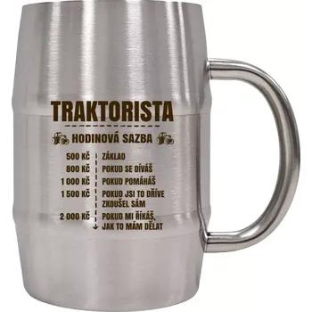 Sklenice Nerezový chladicí půllitr Hodinová sazba - traktorista