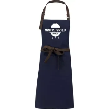 Kuchyňská zástěra Zástěra Kariban Vintage Mistr grilu + jméno