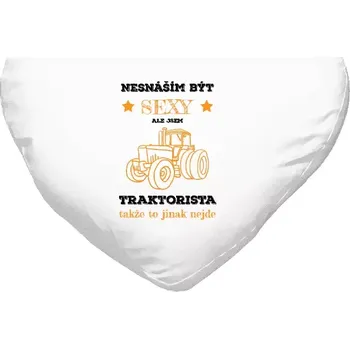 Polštář Polštář srdce 40x35 cm Nesnáším být sexy, ale jsem traktorista