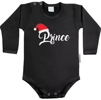 Kojenecký body Dětské body s dlouhým rukávem Vánoční čepice - Prince