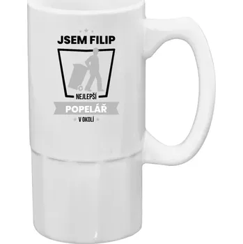 Sklenice Půllitr pro popeláře - Nejlepší v okolí - popelář - 500 ml