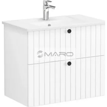 Koupelnový nábytek VitrA Root Groove Skříňka se 2 zásuvkami s umyvadlem 80 x 47 cm, závěsná, bílá matná, 69429