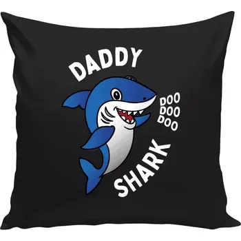 Polštář Polštář černý 40x40 cm Daddy Shark
