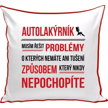 Polštář Polštář barevný 32x32 cm Musím řešit problémy - autolakýrník