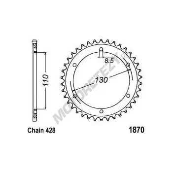 Řetězová sada pro motocykl Rozeta YAMAHA TZR 125 rok 93-99