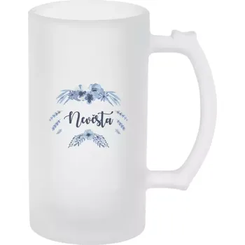 Sklenice Půllitr pro nevěstu - Nevěsta - peříčka - matný