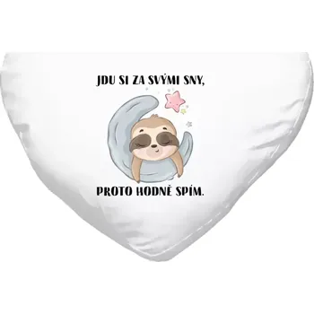 Polštář Polštář srdce 40x35 cm Jdu si za svými sny, proto hodně spím