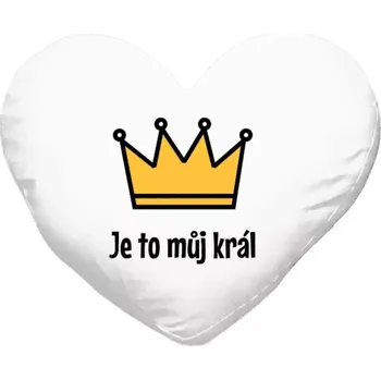 Polštář Polštář srdce 40x35 cm Je to můj král