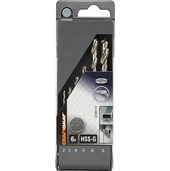 Vrták Craftomat Sada vrtáků do kovu HSS-G, ø 2–8 mm, rychlořezná ocel, 6 ks&nbsp;2.609.25B.260