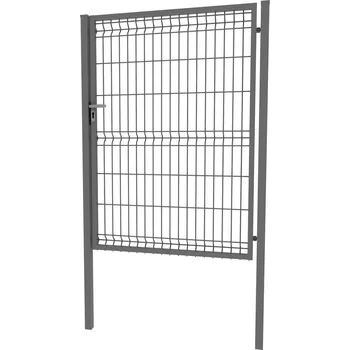 brána 3D Plotová branka jednokřídlá pravá, ocel, 153 × 100 cm, antracitová šedá (RAL 7016) 7064396