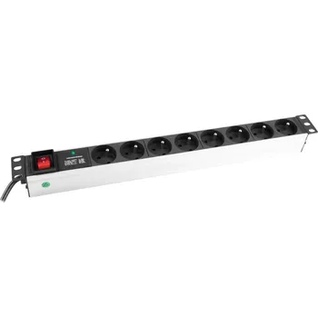 Napájecí panel PDU PDU-8UTE-UTE-PO-01 Napájecí panel, 8xUTE, 16A, 19", přepěťová ochrana, vypínač, 2,5m kabel se zástrčkou UTE