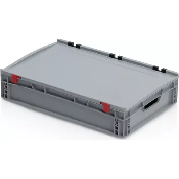 Úložný box Euro přepravka s víkem 60 cm × 40 cm × 13,5 cm, šedá