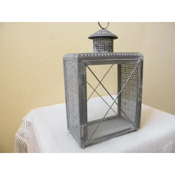 Lucerna ZDOBENÁ LUCERNA KOV A SKLO 33 cm