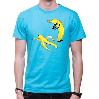 Pánské tričko Tričko - Banán vražda, Barva látky tyrkysová modrá, Střih Pánsky/UNISEX, Velikost Dětské 134cm/8let