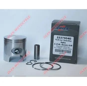 Píst motoru Píst Vertex POLINI, MINARELLI, YAMAHA 47,95mm čep 10mm (kroužky 53009804800 X 2 kusy) (Píst Vertex POLINI, MINARELLI, YAMAHA 47,95mm čep 10mm (kroužky 53009804800 X 2 kusy))