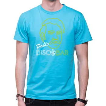 Pánské tričko Tričko - Discopatron - Pablo Discobar, Barva látky tyrkysová modrá, Střih Pánsky/UNISEX, Velikost M
