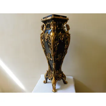 Konferenční stolek ZLATOČERNÝ ZDOBENÝ STOLEK - SLOUP