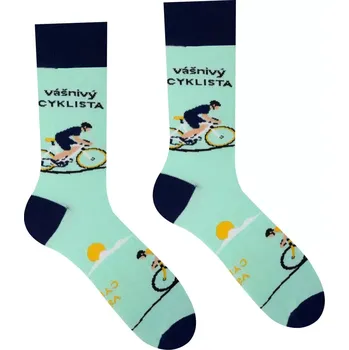 Pánské ponožky Veselé ponožky Vášnivý Cyklista, Střih Pánsky/UNISEX, Velikost 36-41