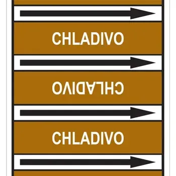 samolepka Značení potrubí, chladivo, 505 ks,100 × 60 mm
