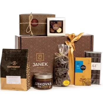 Dárkový potravinový koš Čokoládovna Janek Dárková krabice Na pohodu čokoládová
