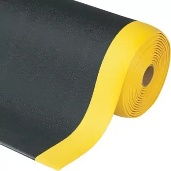 Rohožka Protiúnavová pěnová rohož, mírně profilovaný povrch, černá / žlutá, 91 cm