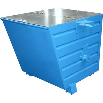 Popelnice Výklopný kontejner TRV s víkem, modrá, nosnost 1000 kg, 550 l