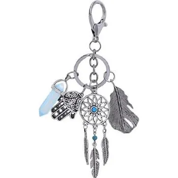 Lapač snů Přívěsek na klíče - Lapač snů s kamenem - Modrý