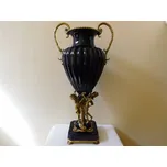 LUXUSNÍ PORCELÁNOVÁ VÁZA S MOSAZNOU FIGURÁLNÍ MONTÁŽÍ