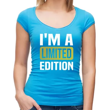 Pánské tričko Tričko - I'm a limited edition, Barva látky tyrkysová modrá, Střih Dámsky, Velikost Dětské 146cm/10let