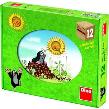 Dřevěná hračka DŘEVĚNÉ KOSTKY 12 KS - KRTEK