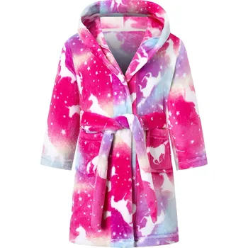 Dámský župan Excellent Hřejivý plyšový župan růžová galaxie vel.104 - Jednorožci