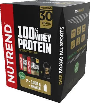 Protein Nutrend Whey Protein 2x 1000 g + Shaker vanilka/čokoláda-kakao