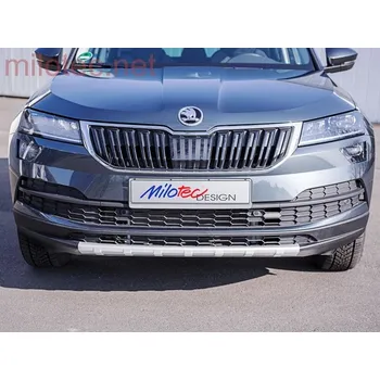 Tuning Ochranná lišta předního nárazníku, stříbrná matná - Škoda Karoq (Škoda Karoq od r.v. 2017)