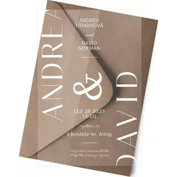 Svatební dekorace Plexi oznámení MAJDA