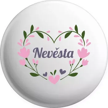 Placka Nevěsta - srdce s lístečky