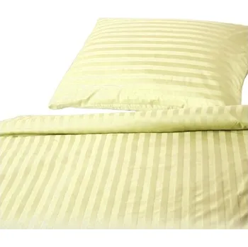 Povlečení Dadka Atlasové povlečení Grádl žlutý proužek 2,5 cm 140x200 70x90