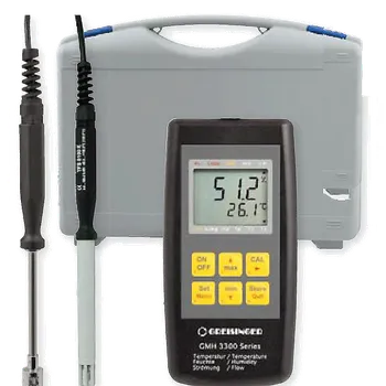 GREISINGER GMH 3331-TFS-GOF Souprava přístroje pro měření vlhkosti, teploty a proudění vzduchu a jeho příslušenství