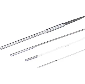 GREISINGER GTF101-5-10-0500 Plášťový termočlánek typu K (NiCr-Ni), Ø 1,0 mm, l =500 mm, včetně kabelového nátrubku a silikonového kabelu délky 1 m, volné konce vodičů