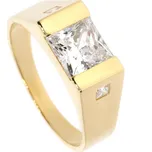 Zlatnictví Helios Masivní zlatý prsten čtvercový zirkon