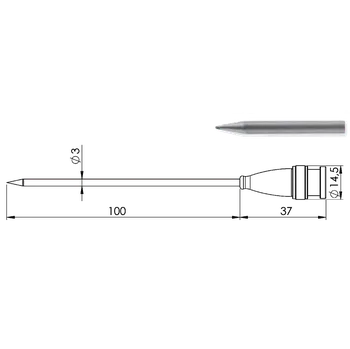 GREISINGER GF 2T-E3-B-BNC Ruční zapichovací snímač teploty Pt1000 (2-vodič), bez kabelu a rukojeti, konektor BNC